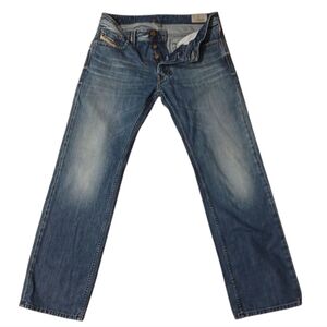 Diesel Larkee Men's Buttonfly Relaxed Fit Jeans Med Wash Mid Rise Size 31